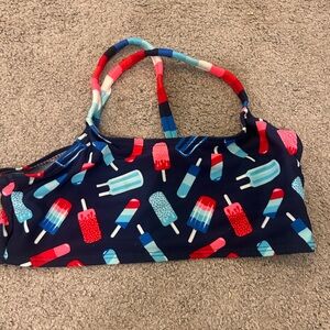 Colorful Popsicle Print Kids Bikini Top